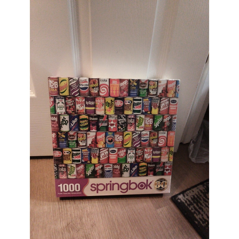 2020 Springbok 1000 Piece Jigsaw Puzzle Retro Refreshments Vtg Drink Soda Cans